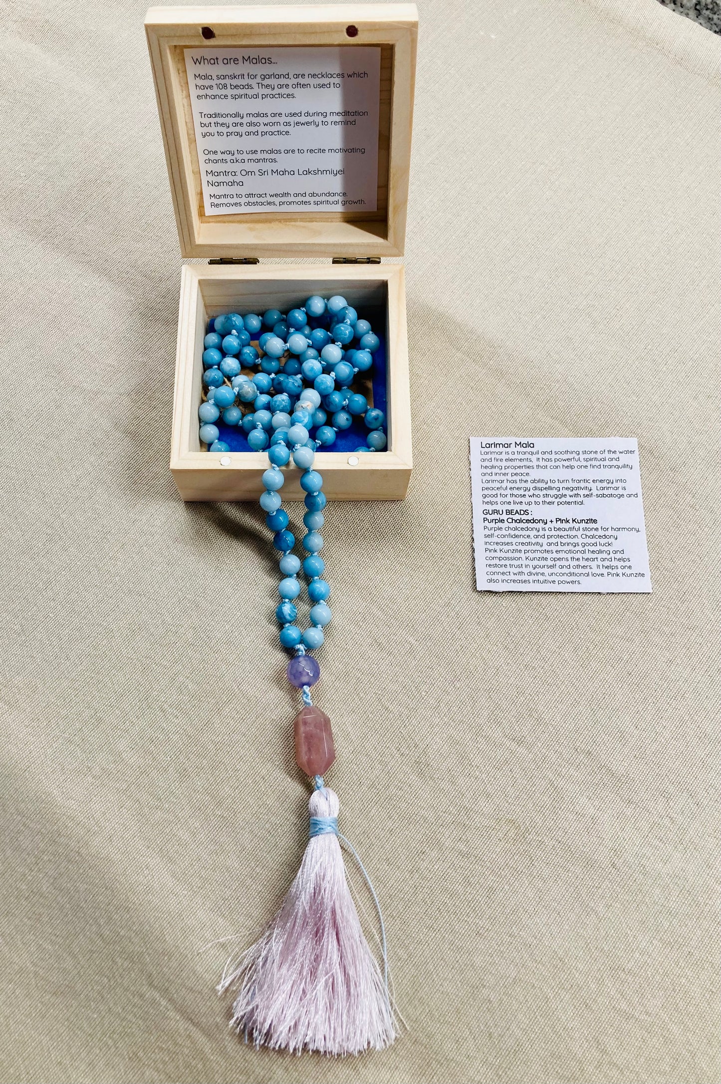 Blue Larimar Mala