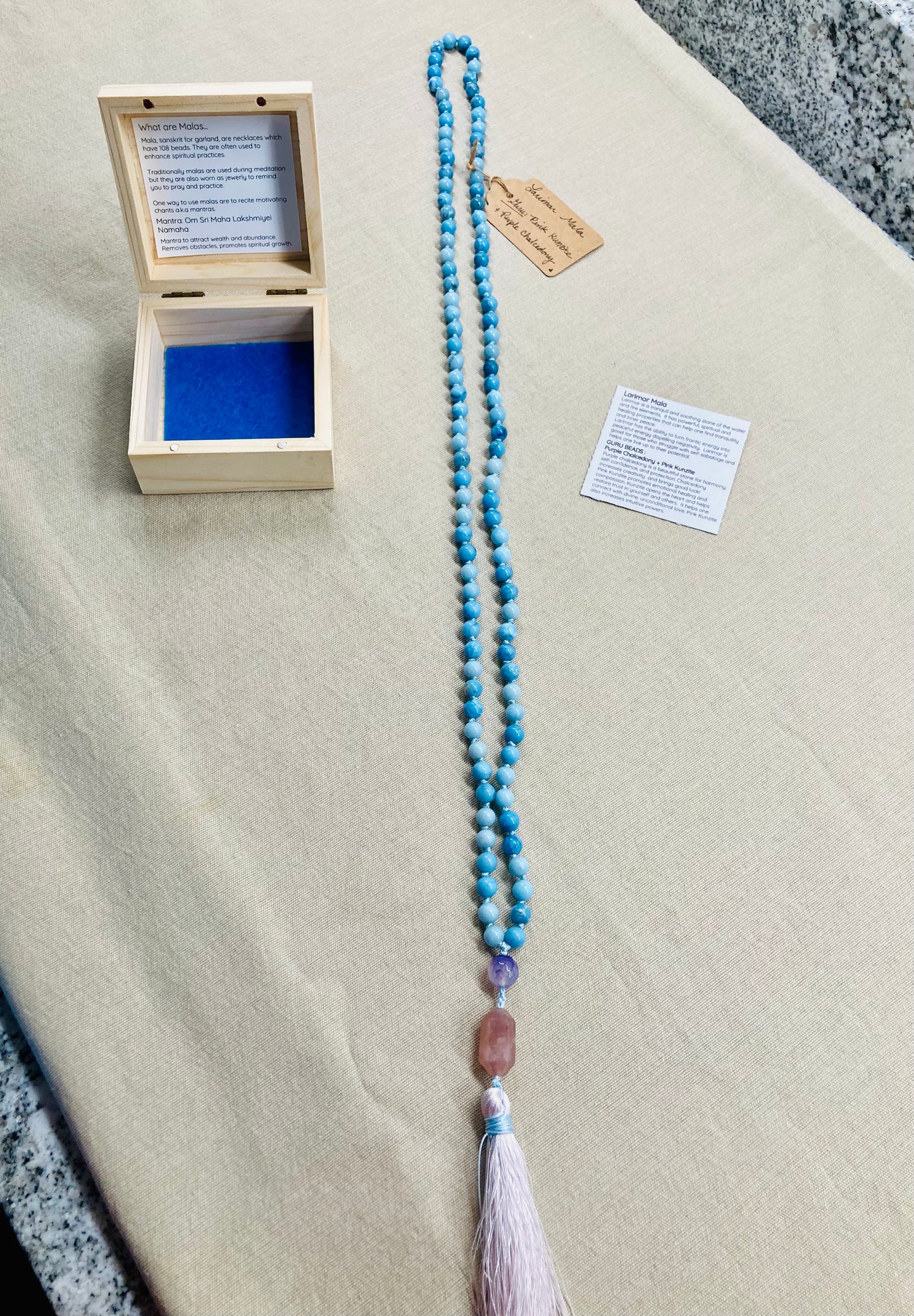 Blue Larimar Mala