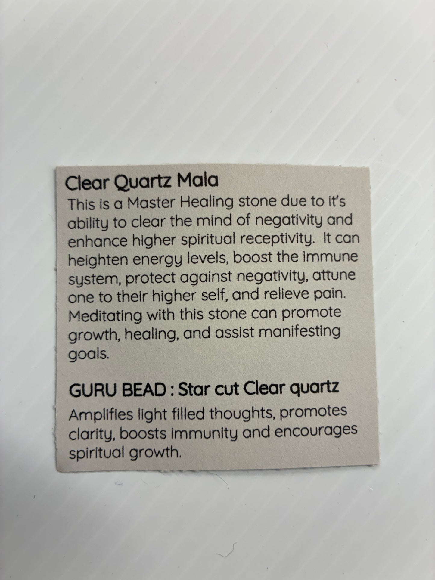 Clear quartz Mala